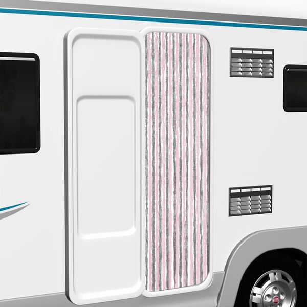 vidaXL Fluegardin s&oslash;lvgr&aring; og rosa 56x185 cm chenille