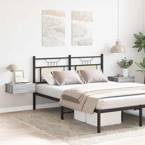 vidaXL Flytende nattbord 2 stk gr&aring; sonoma 40x30x15 cm konstruert tre