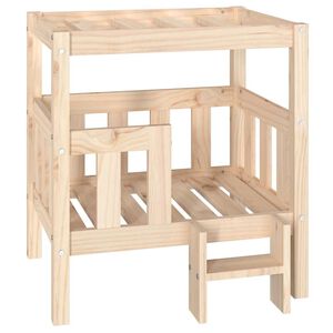 vidaXL Hundeseng 65,5x50,5x70 cm heltre furu