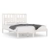 vidaXL Sengeramme hvit heltre furu 135x190 cm Double