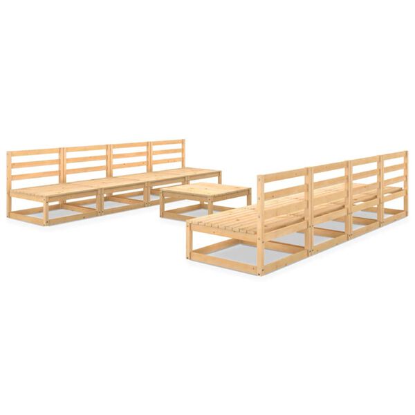 vidaXL Hagesofagruppe 9 deler heltre furu