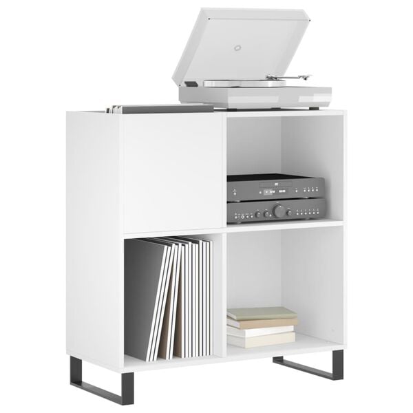 vidaXL Hifi-benk hvit 84,5x38x89 cm konstruert tre