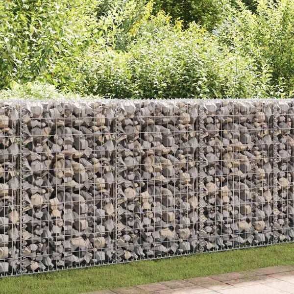 vidaXL Gabion med dekker galvanisert st&aring;l 60x30x100 cm