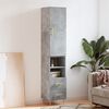 vidaXL Highboard betonggr&aring; 34,5x34x180 cm konstruert tre
