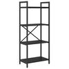 vidaXL Bokhylle 4 niv&aring;er 56 x 34 x 133,5 cm Konstruert tre Svart Eik