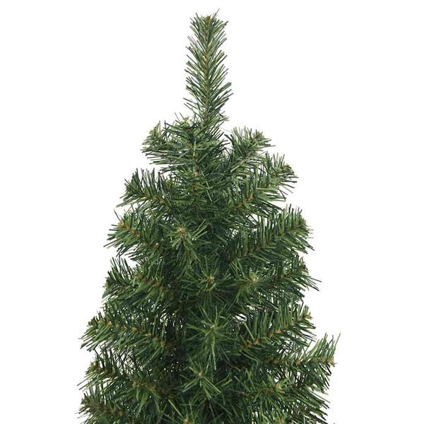 vidaXL Slankt kunstig juletre med stativ grønn 210 cm PVC