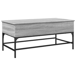 vidaXL Salongbord gr&aring; sonoma 100x50x45 cm konstruert tre og metall