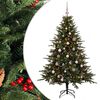 vidaXL Kunstig juletre med julekuler 150 cm 150 LED-lys Varmhvit