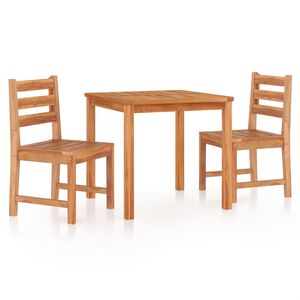 vidaXL Hagespisegruppe 3 deler heltre teak