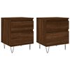 vidaXL Nattbord 2 stk brun eik 40x35x50 cm konstruert tre