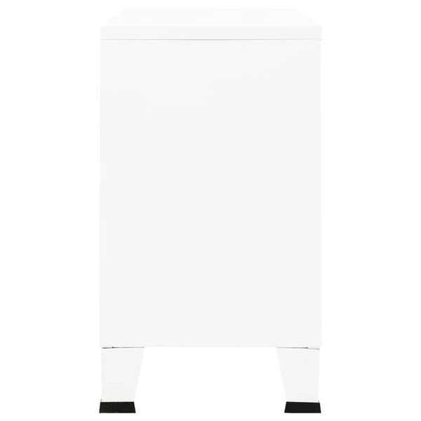 vidaXL Industriell skjenk hvit 105x35x62 cm metall og glass