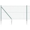 vidaXL Euro-gjerde med pigger 25 x 1 m PVC-belagt st&aring;l Gr&oslash;nn Mesh