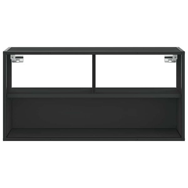 vidaXL TV-benk svart 80x31x39,5 cm konstruert tre og metall