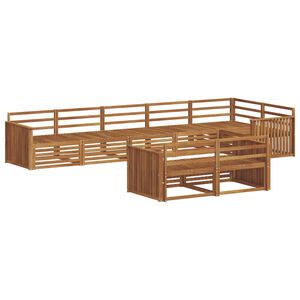 vidaXL Utend&oslash;rs sofa-sett 8 stk. Naturlig Solid akasietre