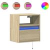 vidaXL Vegghengte TV-benker med LED 2 stk sonoma eik 41x31x45 cm
