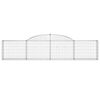 vidaXL Gabionkurver buede 12 stk 300x30x60/80 cm galvanisert jern