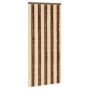 vidaXL Insektgardin Chenille Brun og Beige 90 x 200 cm 100% PP