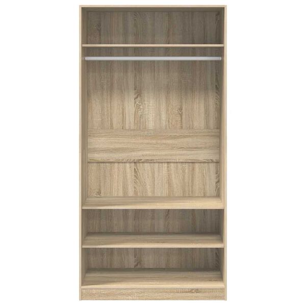 vidaXL Garderobe sonoma eik 100x50x200 cm konstruert tre