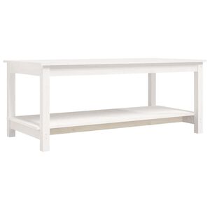 vidaXL Salongbord hvit 110x55x45 cm heltre furu
