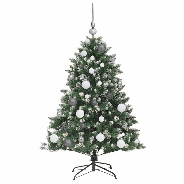 vidaXL Kunstig juletre med 150 LED gr&oslash;nn 120 cm PVC og plast og st&aring;l