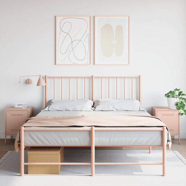 vidaXL Nattbord 2 stk rosa 36x39x50,5 cm st&aring;l