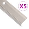 vidaXL Trappeneser L-form 5 stk aluminium 100 cm champagne