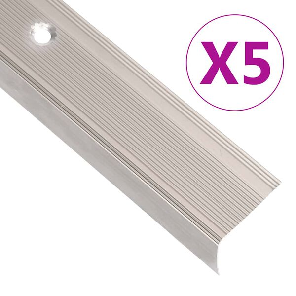 vidaXL Trappeneser L-form 5 stk aluminium 100 cm champagne