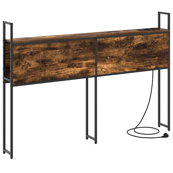 vidaXL Oppbevaringshodegjerde med Ladeplass R&oslash;kt eik 123 x 15 x 98 cm