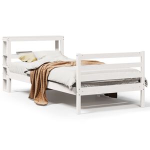 vidaXL Sengeramme uten madrass hvit 90x190 cm heltre furu