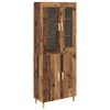 vidaXL H&oslash;yskap Gamle tre 69,5 x 34 x 180 cm Sponplater og glass