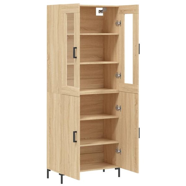 vidaXL Highboard sonoma eik 69,5x34x180 cm konstruert tre