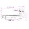 vidaXL Uttrekkbar dagseng 2x(90x190) cm heltre furu