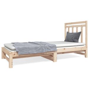 vidaXL Uttrekkbar dagseng 2x(90x190) cm heltre furu