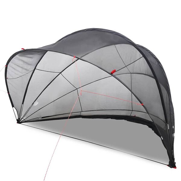 vidaXL Poolkuppel Svart 500 x 500 x 236 cm