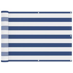 vidaXL Balkong Skjerm Bl&aring; og hvit 75 x 200 cm PU-belagt oxford alu