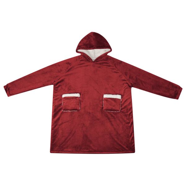 vidaXL Teppe-hettegenser Bordeaux R&oslash;d m Fleece og Flanell