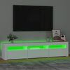 vidaXL TV-benk med LED-lys hvit 180x35x40 cm