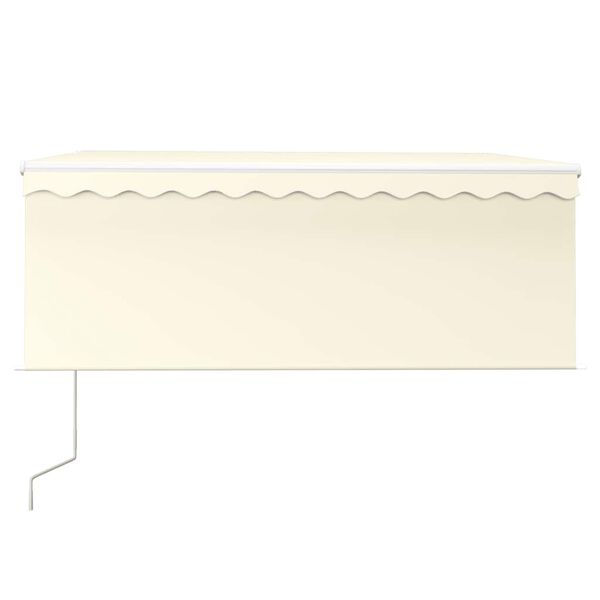 vidaXL Automatisk markise rullegardin LED vindsensor 3x2,5 m kremhvit