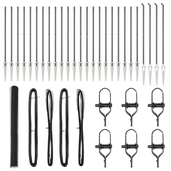 vidaXL Gjerdep&aring;le Gr&aring; 50 x 1,6 m (13 mm nett) St&aring;l og PVC