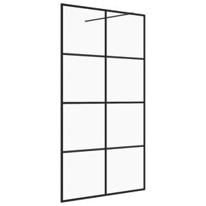vidaXL Dusjvegg med klart ESG-glass 90x195 cm svart