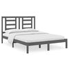 vidaXL Sengeramme gr&aring; heltre furu 135x190 cm Double