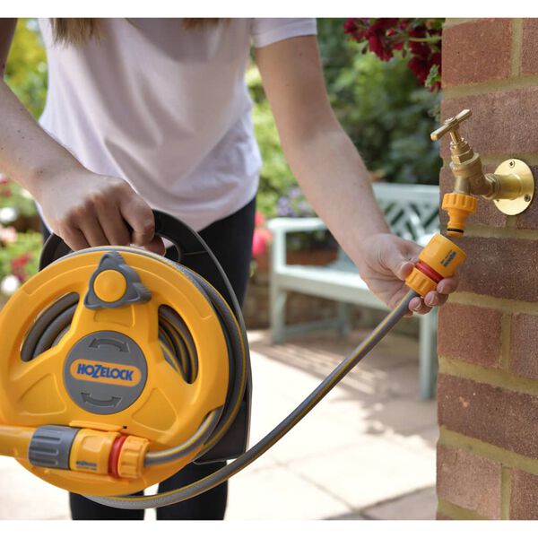 Hozelock Mikro slangetrommel med 10 m slange Click & Go