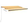 vidaXL Frittst&aring;ende automatisk markise 350x250 cm gul/hvit