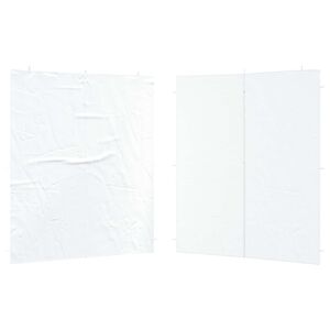 vidaXL Party Telt Sidevegg 2 stk. 200 x 195 cm Hvit PE og st&aring;l