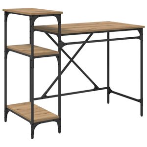 vidaXL Skrivebord Artisan Eik Konstruert tre 105 x 50 x 90 cm