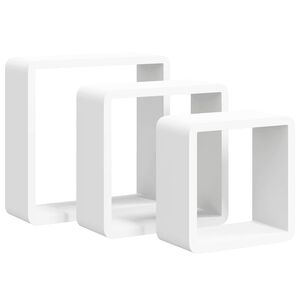 vidaXL Vegghyller kubeformet 3 stk MDF hvit