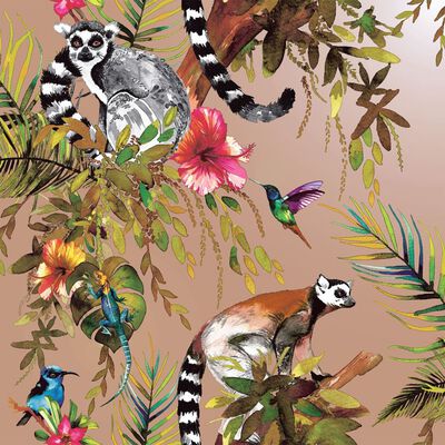DUTCH WALLCOVERINGS Veggpanel Lemur rosegull