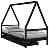 vidaXL Barnesengeramme med skuffer svart 90x190 cm heltre furu