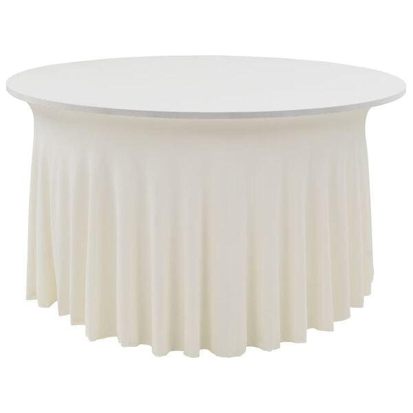 vidaXL Elastisk bordduk med skj&oslash;rt 2 stk 180x74 cm kremhvit