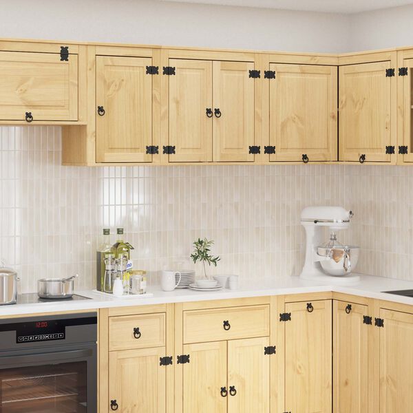 vidaXL Kabinett med hylle med d&oslash;r Honning 60 x 32 x 40 cm Massiv furu